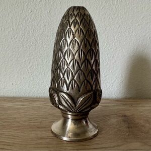 Vintage Silver Toned Metal Pinecone Paperweight‎ Decor Piece Artichoke Pineapple
